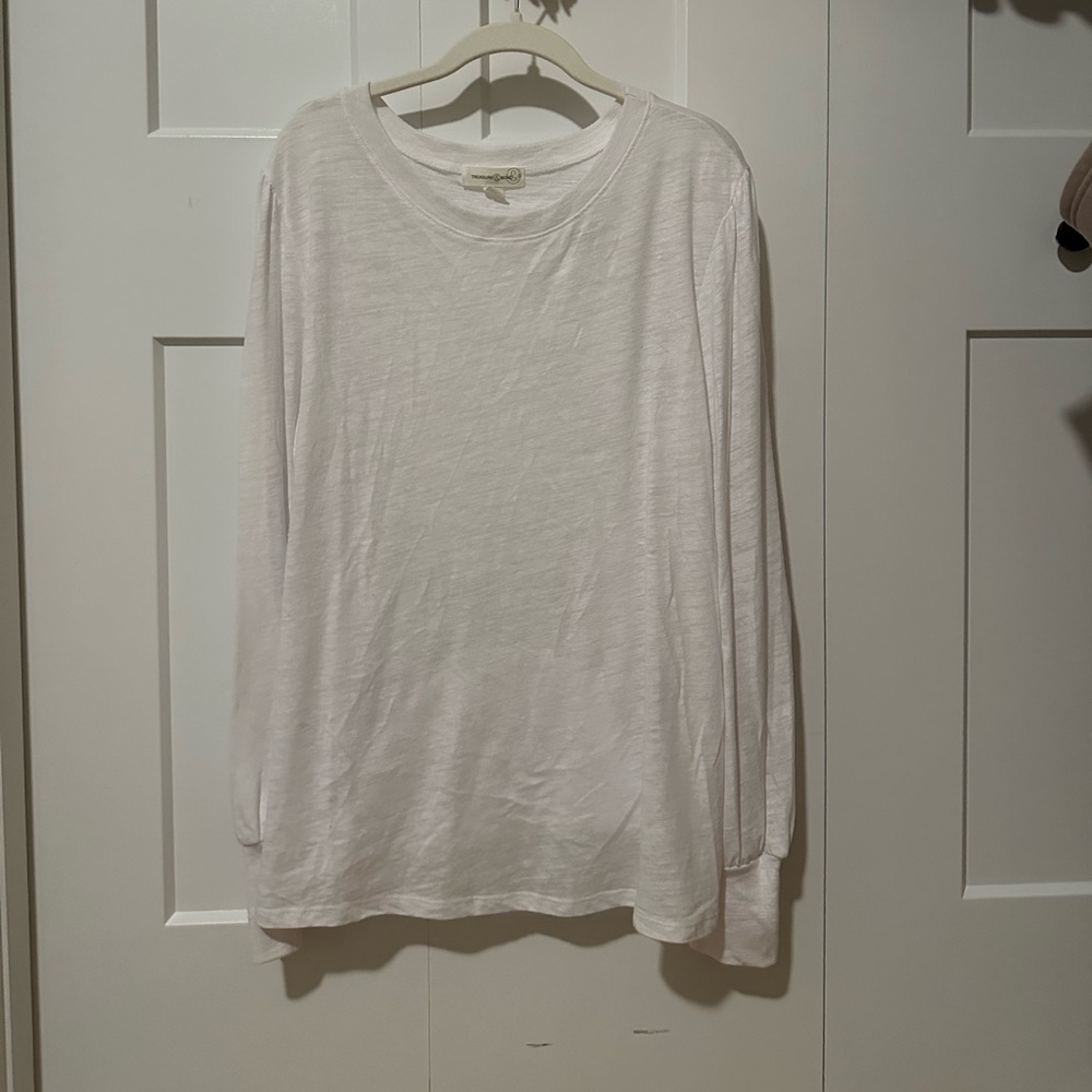 Treasure & Bomd Long Sleeve Ruffle Shoulder Tee